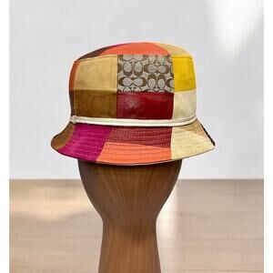 Y2K Coach Signature Patchwork Crusher Hat Size M/L